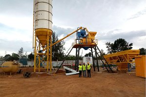 Centrale à béton HZS35 au Rwanda